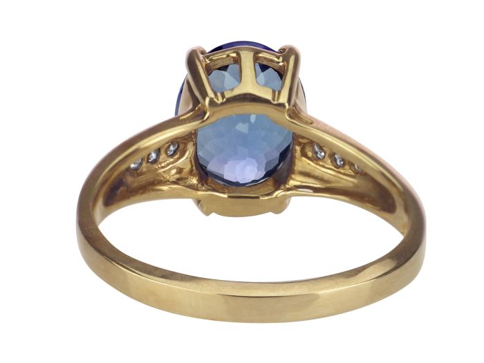 Harry Ivens 585 Gold 4,3 ct AAA Tansanit 0,12 ct Diamant Designer Ring!