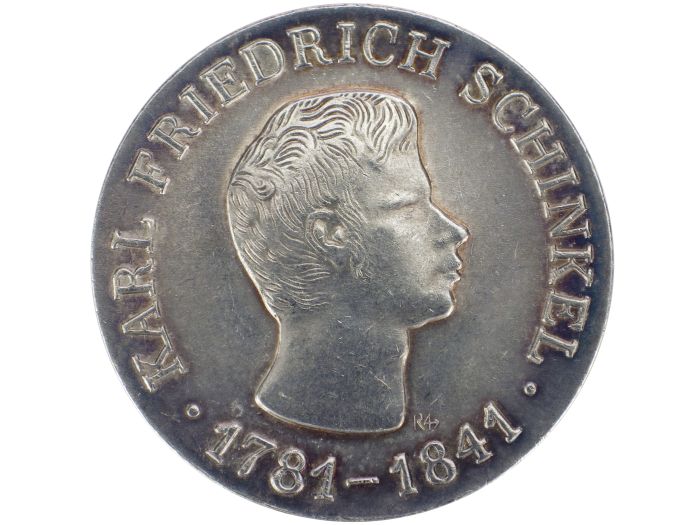 DDR 10 Mark 1966 Karl Friedrich Schinkel Silber Gedenkmünze 31 mm Stempelglanz!