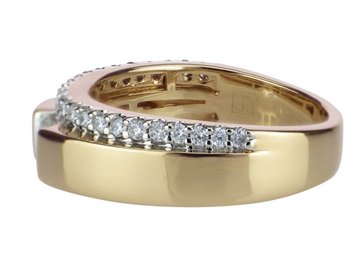 Solitär 14 K 585 Gold 0,32 ct Brillant Diamant Design Damenring Ring!