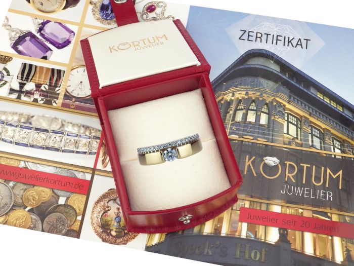 Solitär 14 K 585 Gold 0,32 ct Brillant Diamant Design Damenring Ring!