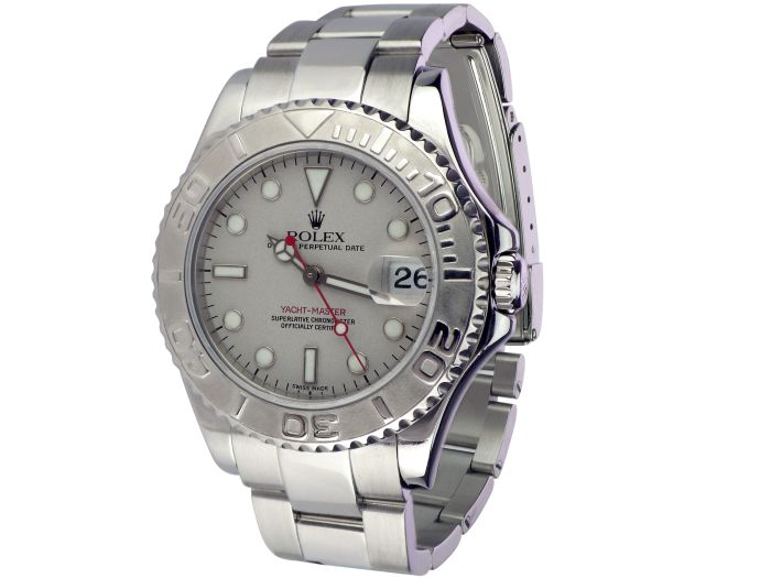 Rolex Yacht-Master 35 Rolesium Ref. 168622 Platin Box Automatik Armbanduhr!