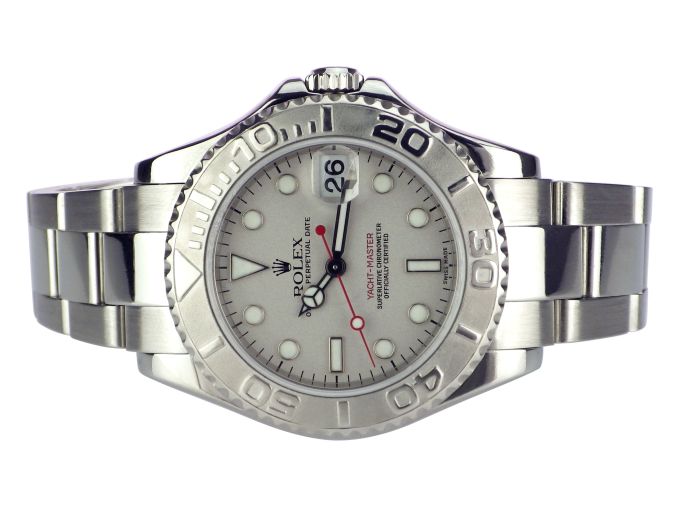 Rolex Yacht-Master 35 Rolesium Ref. 168622 Platin Box Automatik Armbanduhr!