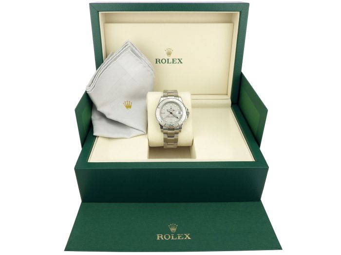 Rolex Yacht-Master 35 Rolesium Ref. 168622 Platin Box Automatik Armbanduhr!