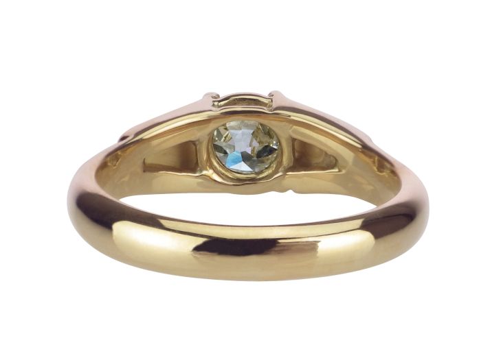 Antiker 18 K 750 Gelb Gold 0,85 ct Diamant Altschliff Solitär Damen Ring um 1920