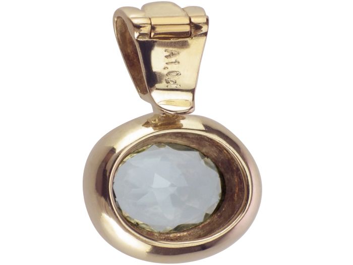 Goldschmiedearbeit 585 Gelb Gold 1,0 ct Santa Maria Aquamarin Anhänger Clip!