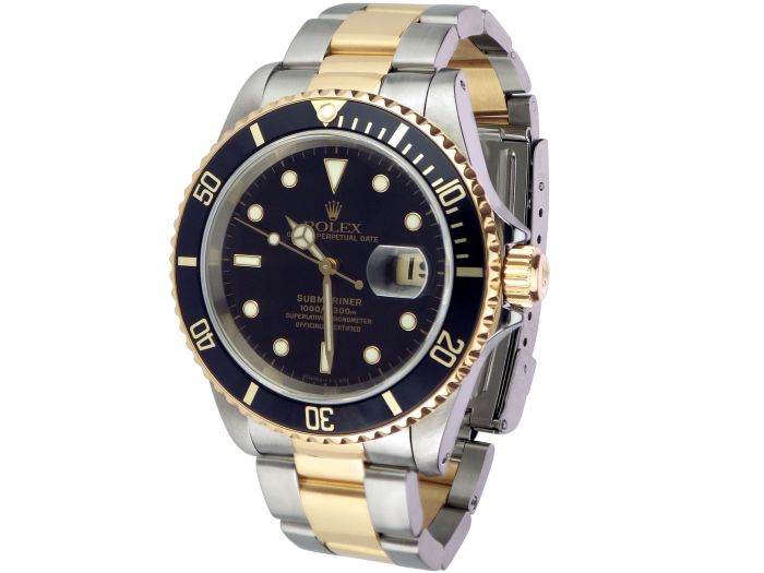 Rolex Submariner Date Ref. 16613 Stahl 750 Gelb Gold Armbanduhr!
