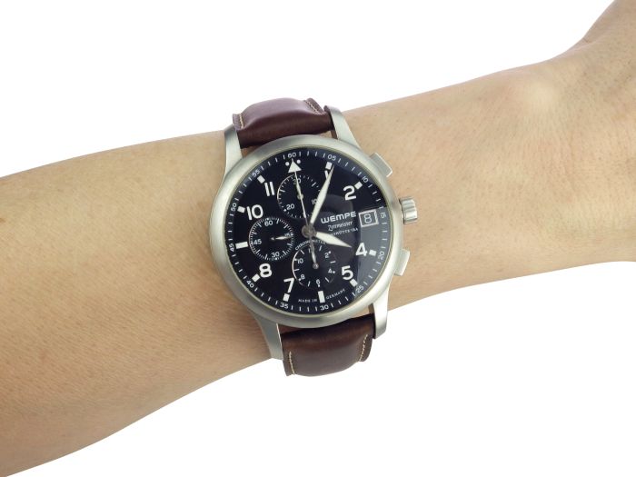 Wempe Zeitmeister Flieger Chronograph XL 45 mm Automatik WM600005 Full Set 2021
