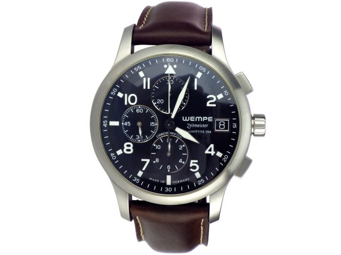 Wempe Zeitmeister Flieger Chronograph XL 45 mm Automatik WM600005 Full Set 2021

