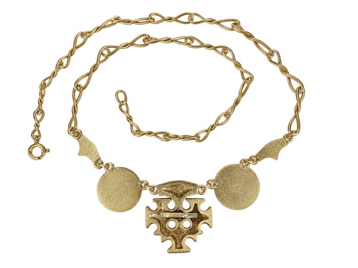Hiddensee C. Stabenow Stralsund 800 Silber vergoldet Collier Wikingerschmuck!
