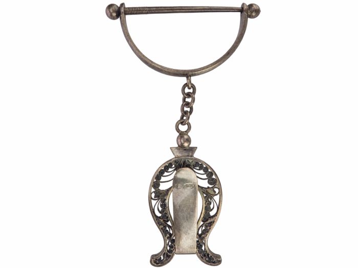  Porte jupe 800er Silber antiker Biedermeier Rockheber um 1840 Filigranarbeit!