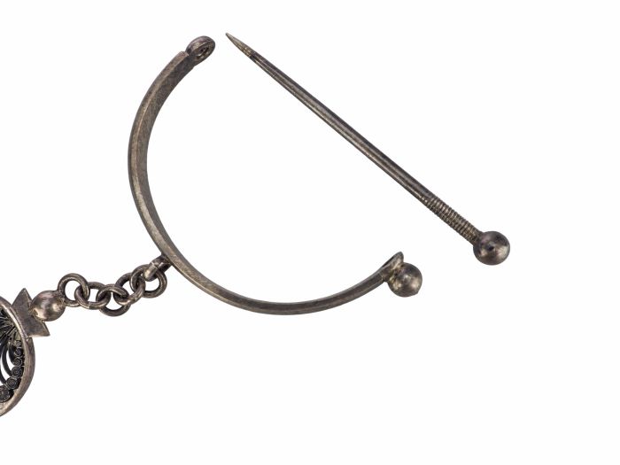  Porte jupe 800er Silber antiker Biedermeier Rockheber um 1840 Filigranarbeit!