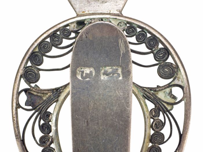  Porte jupe 800er Silber antiker Biedermeier Rockheber um 1840 Filigranarbeit!