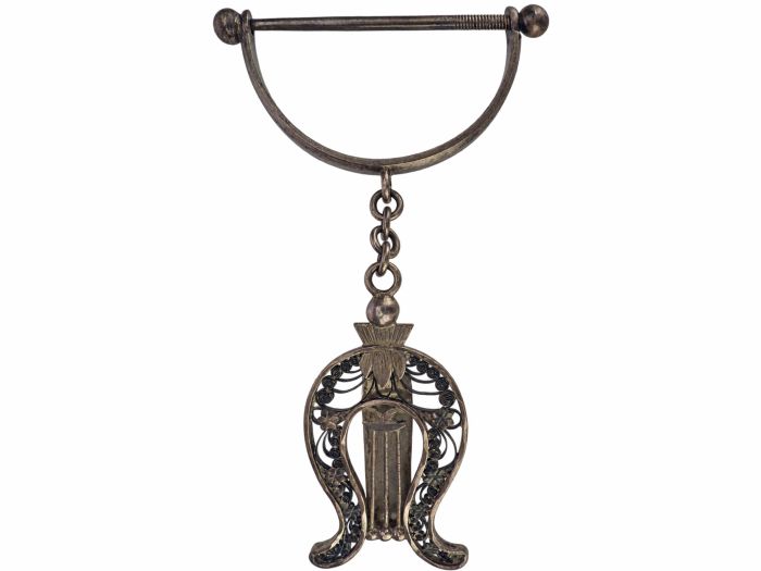  Porte jupe 800er Silber antiker Biedermeier Rockheber um 1840 Filigranarbeit!